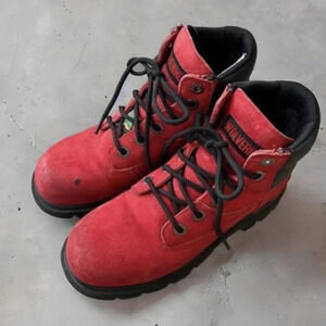 Wolverine Red Safety Protective Field Leather Workboots